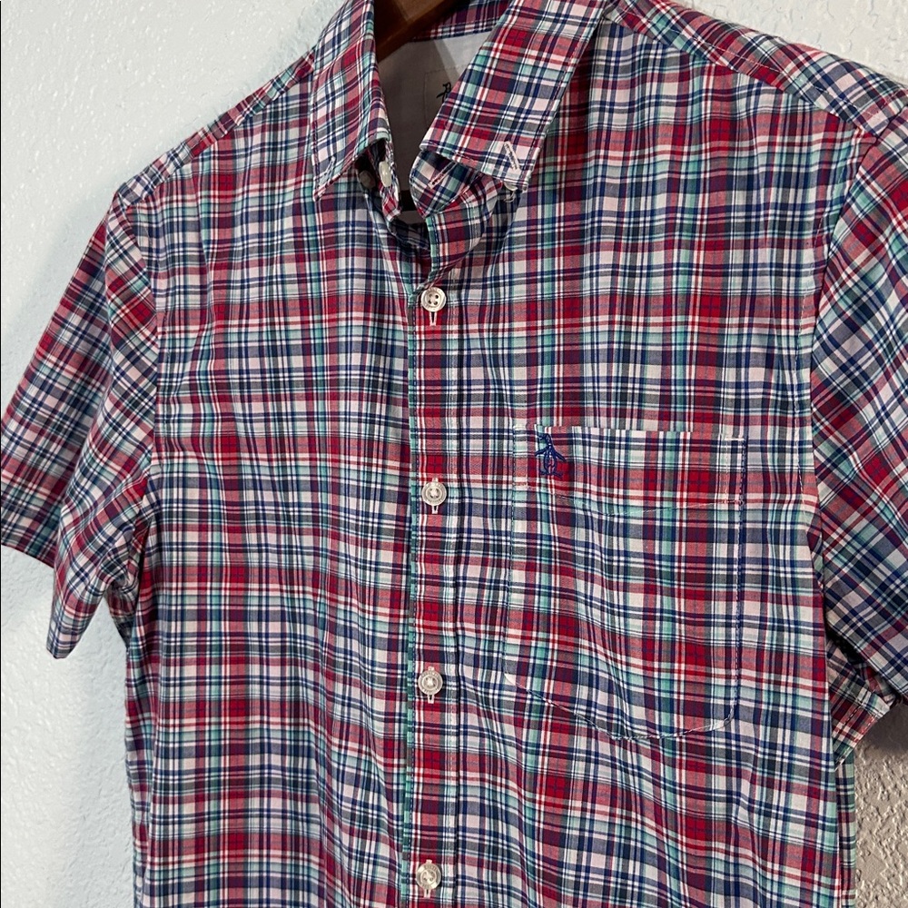 Original Penguin Red and Blue Plaid Shirt - Picture 2 of 10